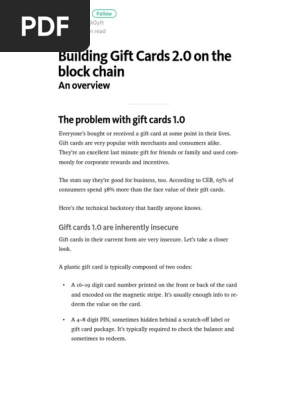 Building Gift Cards 2.0 on the Block Chain – Guillaume Lebleu – Medium