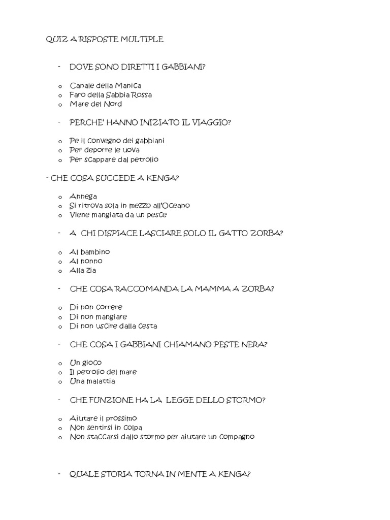 Quiz A Risposte Multiple | PDF