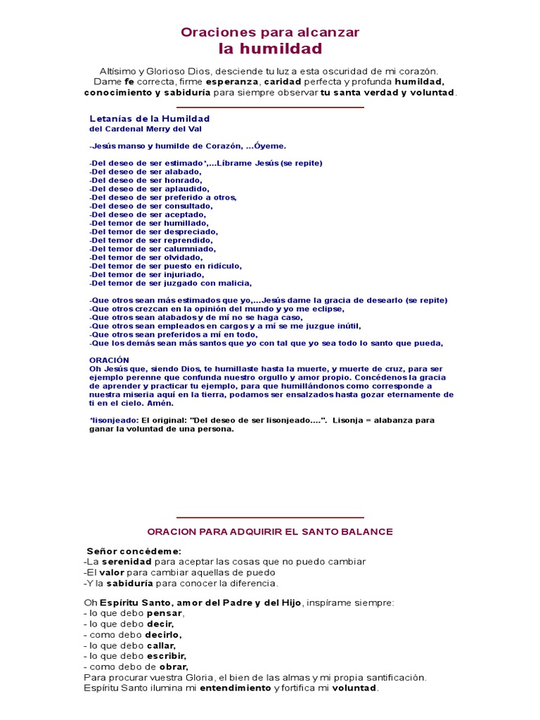 Oracion De La Humildad Oracion Cristo Titulo Free 30 Day