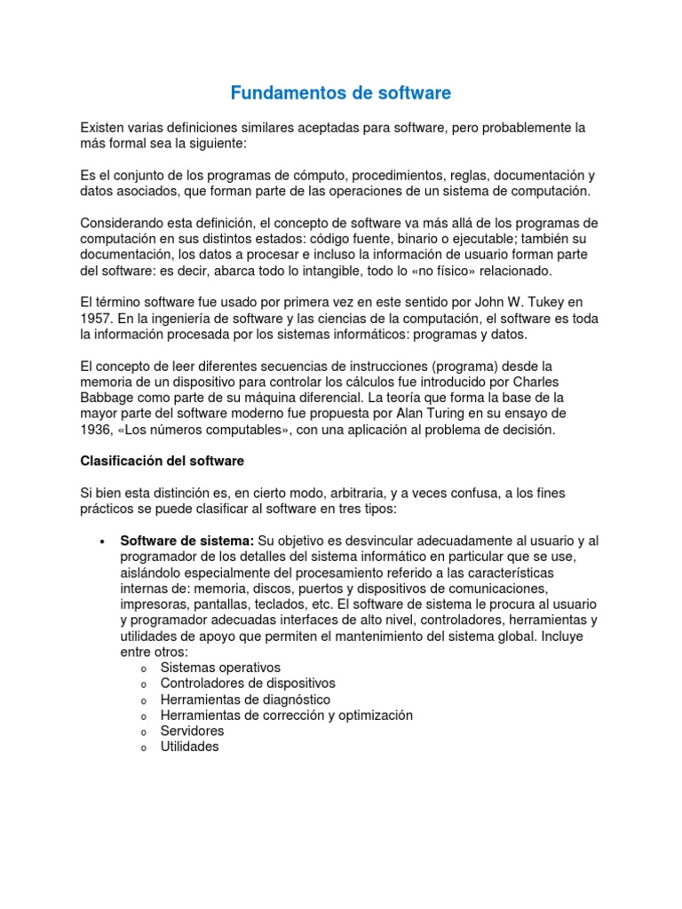 Fundamentos de Software | PDF | Lenguaje de programación | Entorno de ...