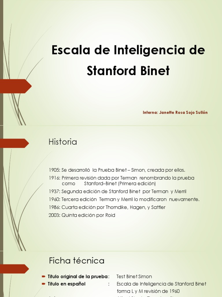 Escala de Inteligencia de Stanford Cociente de