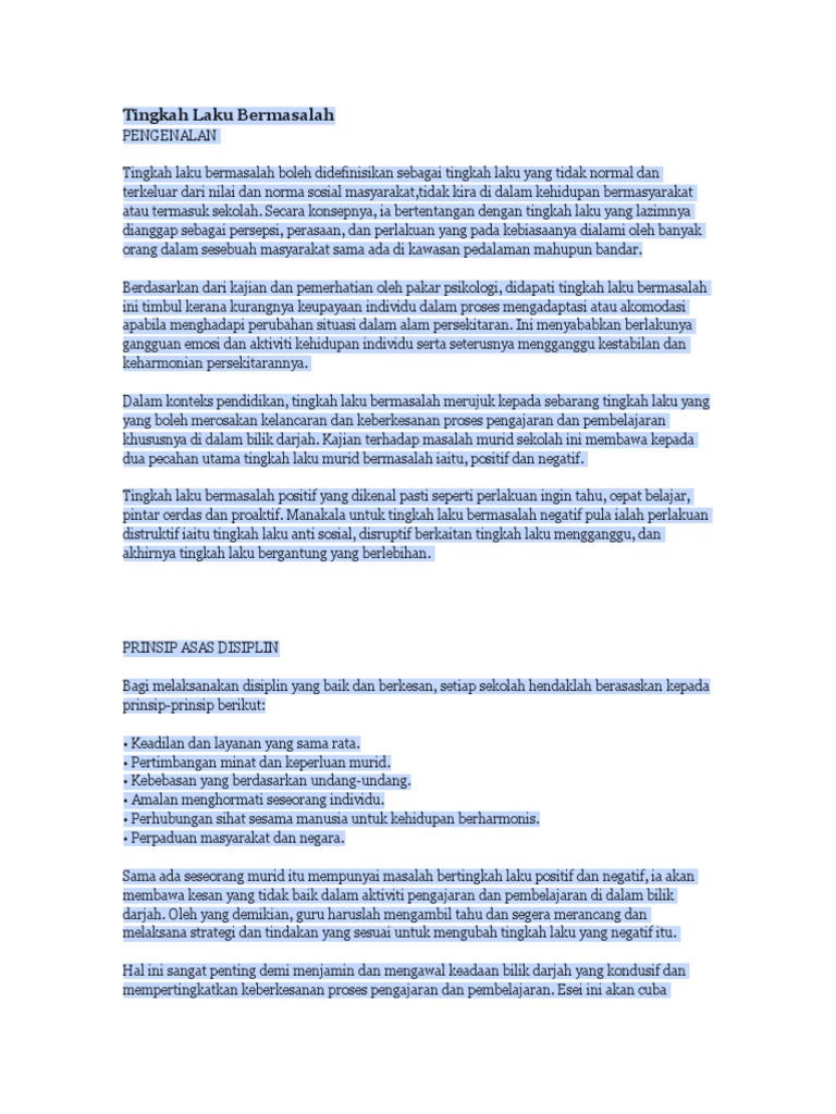Tingkah Laku Bermasalah Pdf