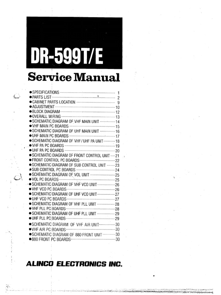 Alinco DR-599T Service Manual