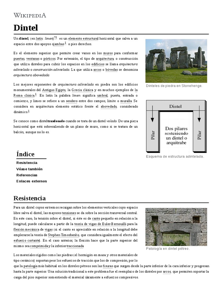 Dintel | PDF | Componentes | Elementos arquitectónicos