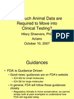 How Much Animal Data Are Required To Move Into Clinical Testing?
