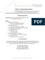 Section Violin I - Per Service (Three Positions) : Prepared Solo: 2-3 Minutes From A Piece of The Applicant's Choice