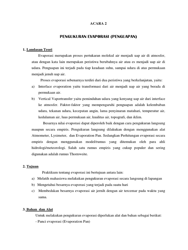 Pengukuran Evaporasi | PDF