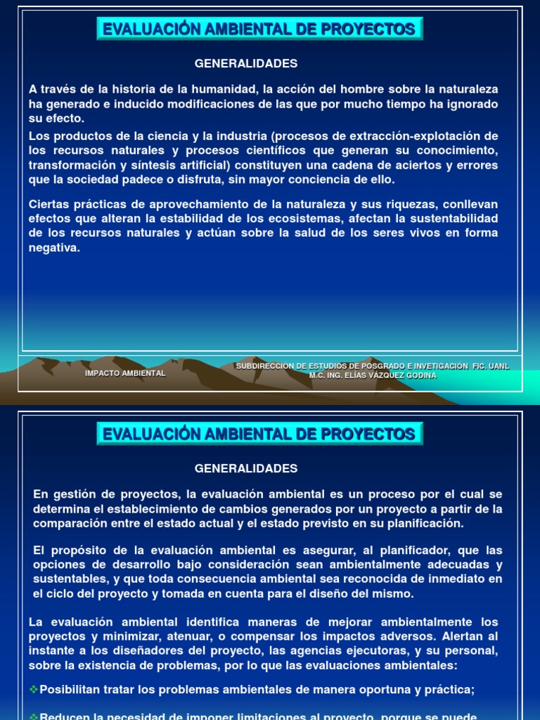 Evaluación Ambiental de Proyectos | PDF | Evaluación de impacto ...