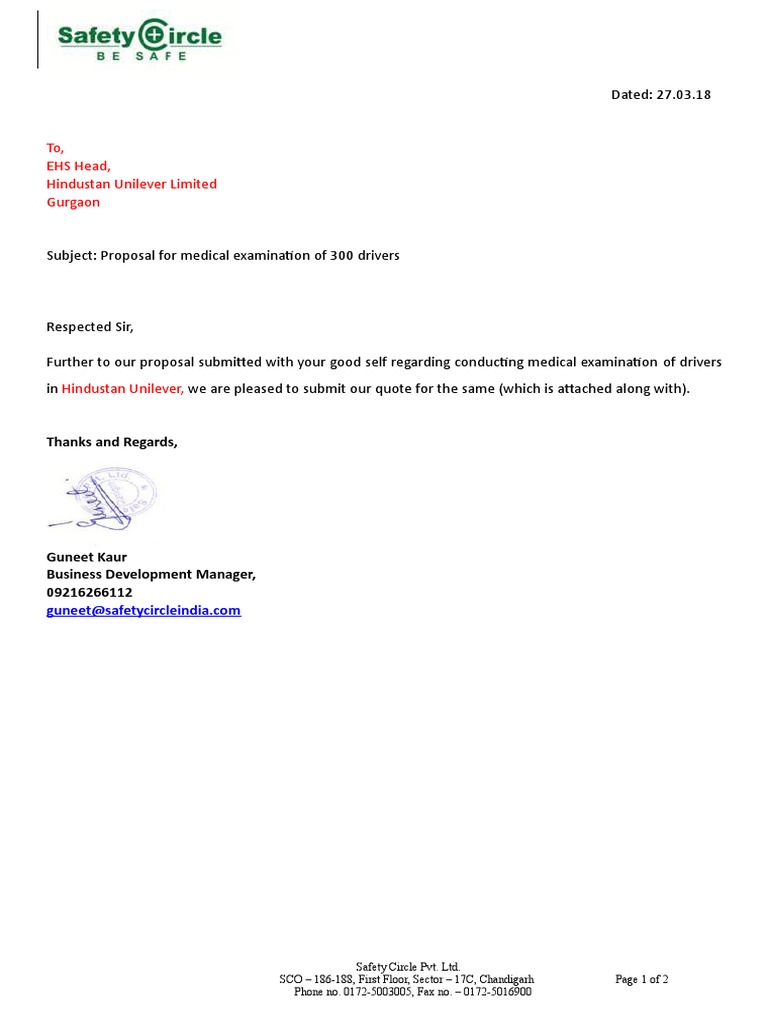 Proposal For Medical Examination - 27.03.18 | PDF