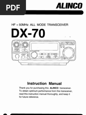 Alinco DX-70 Instruction Manual | PDF | Frequency Modulation