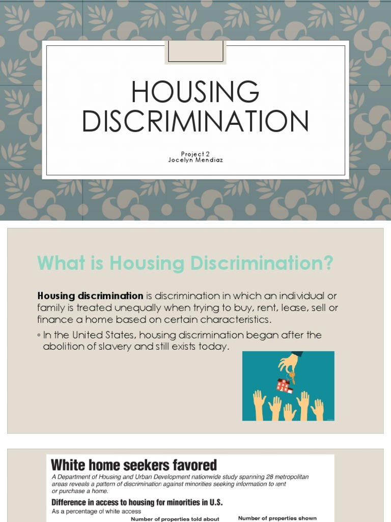 Project 3 PDF Housing Discrimination (United States) Discrimination