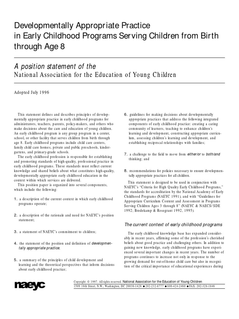 DAP | Early Childhood Education | Child Development