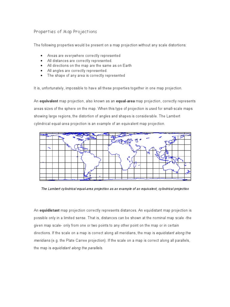 3 Properties of Map Projections PDF Differential Geometry Earth Sciences