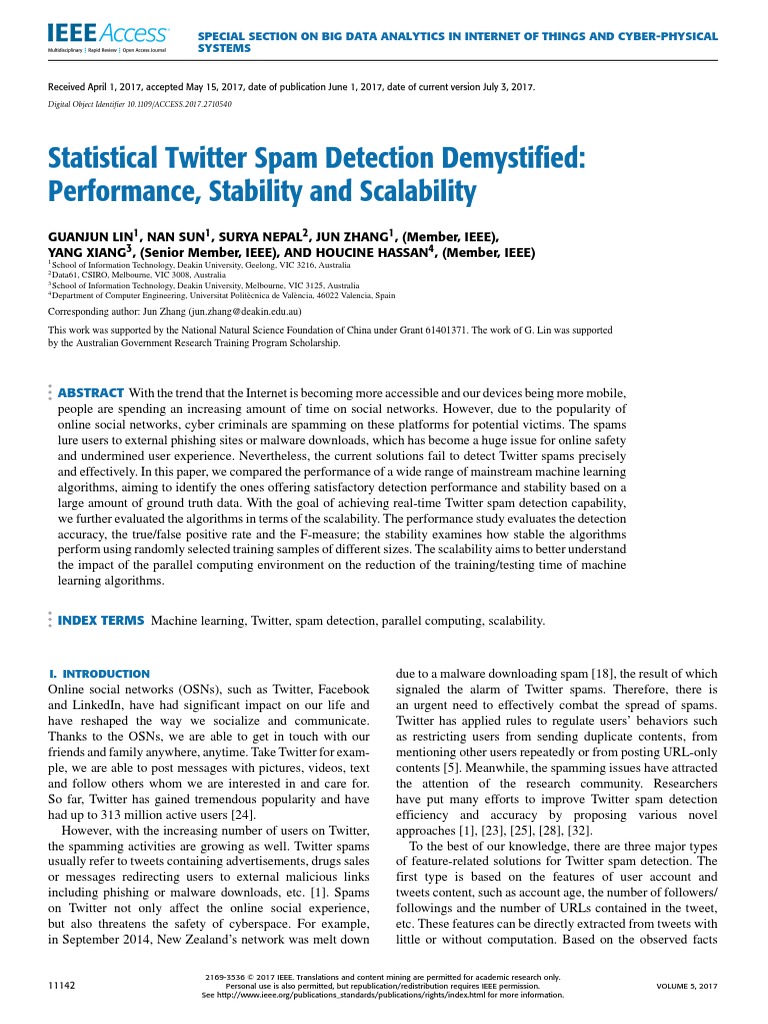 Statistical Twitter Spam Detection Demystified: Performance, Stability ...