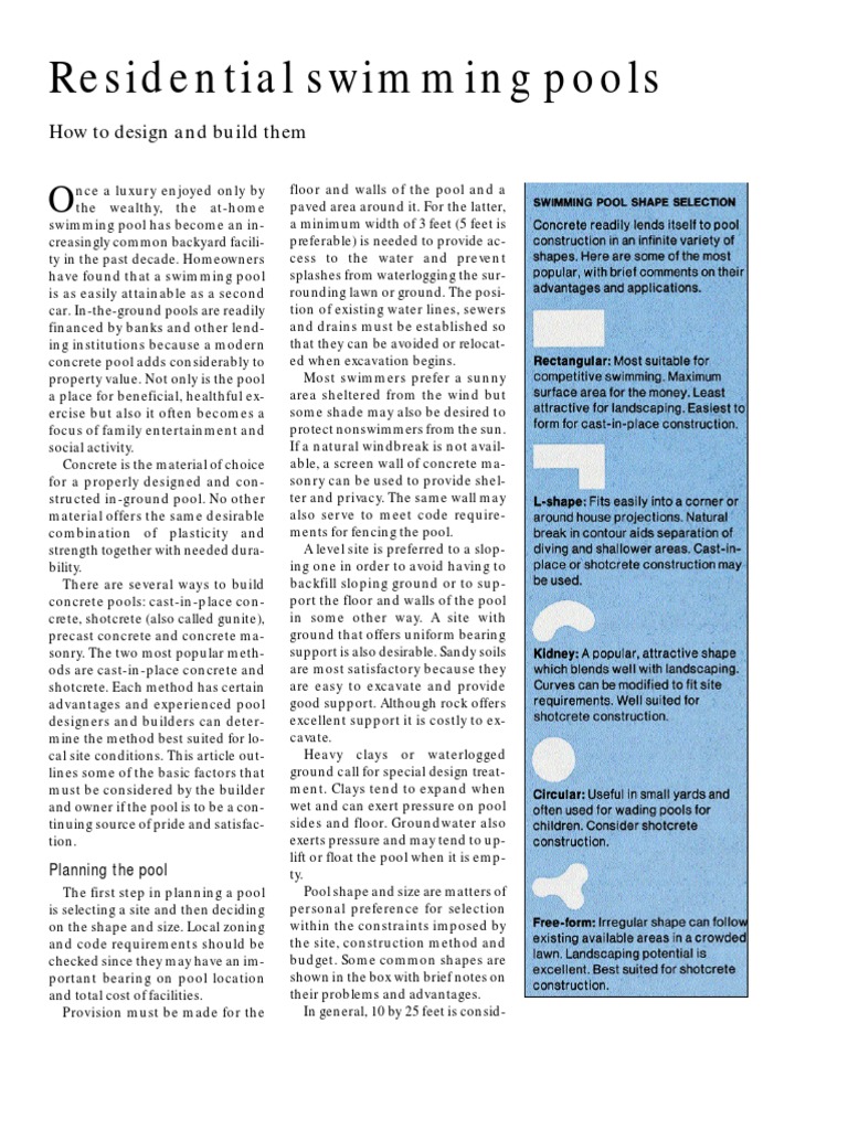 Concrete Construction Article PDF - Residential Swimming Pools PDF ...