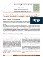Risk Factors in Financial Services Industry: Application, Threats, Theoretical and Empirical Literature in Management of Risk