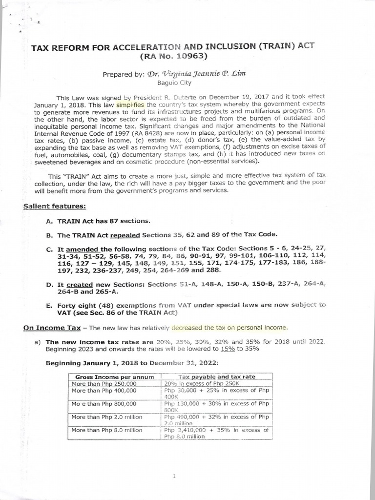 Train Law Notes | PDF