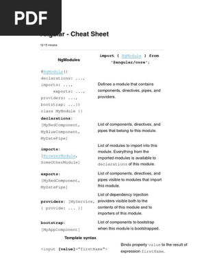 Cheat Sheet Angular