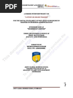 Download Project on Online Trading at Sharekhan Ltd by Mithun Kumar Patnaik SN37711902 doc pdf