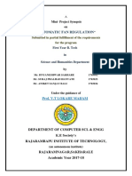 "Automatic Fan Regulation": Submitted in Partial Fulfillment of The Requirements For The Program