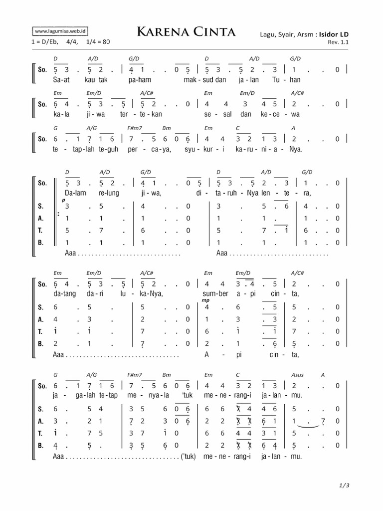 Karena Cinta Satb | PDF