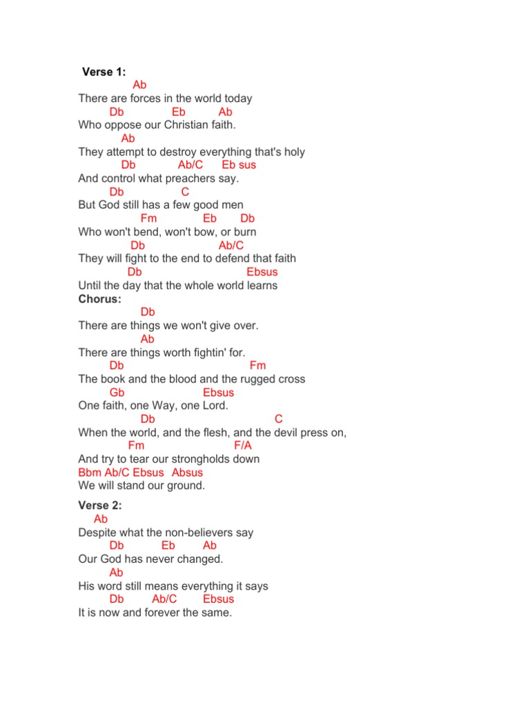 We Will Stand Our Ground Chords and Lyrics Abrahamic Religions Religious Behaviour And