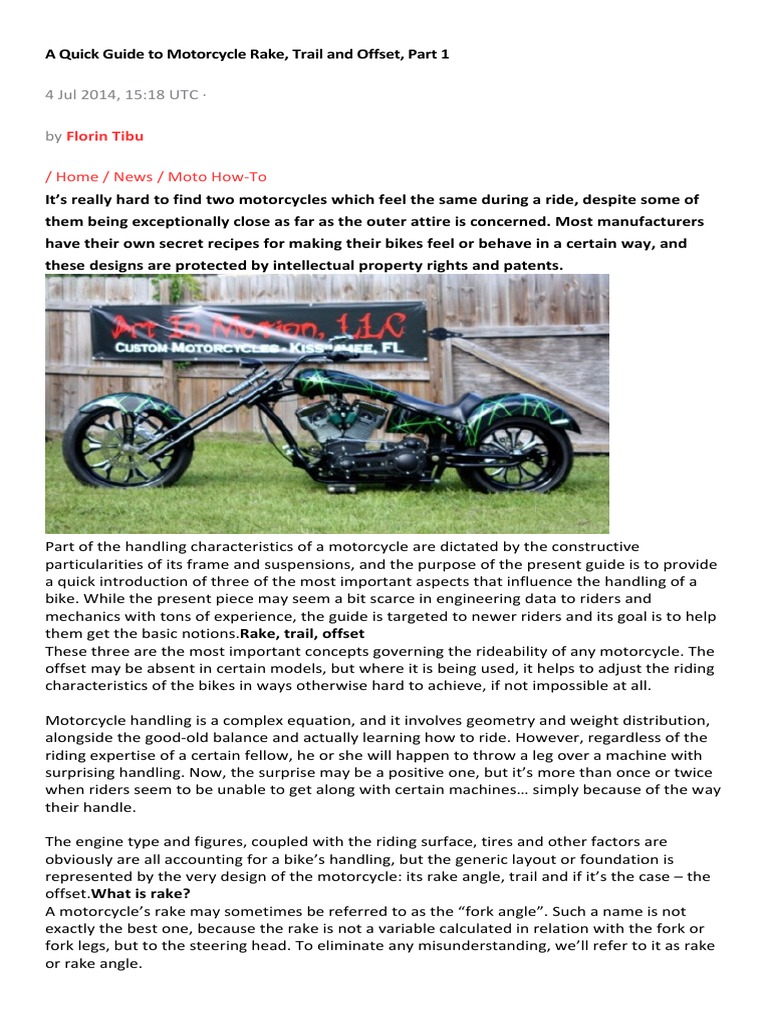 A Quick Guide To Motorcycle Rake PDF Wheeled Vehicles Vehicle
