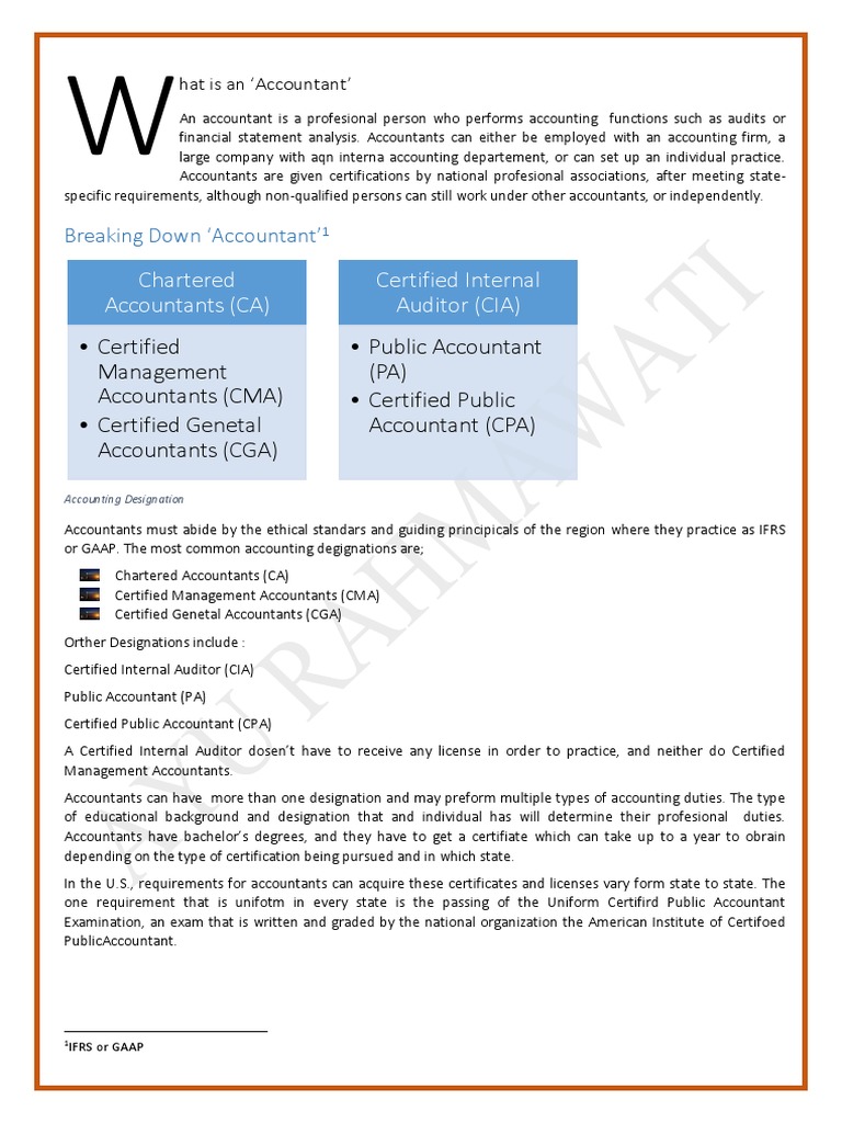Understanding the Role of Accountants | PDF | Certified Public ...