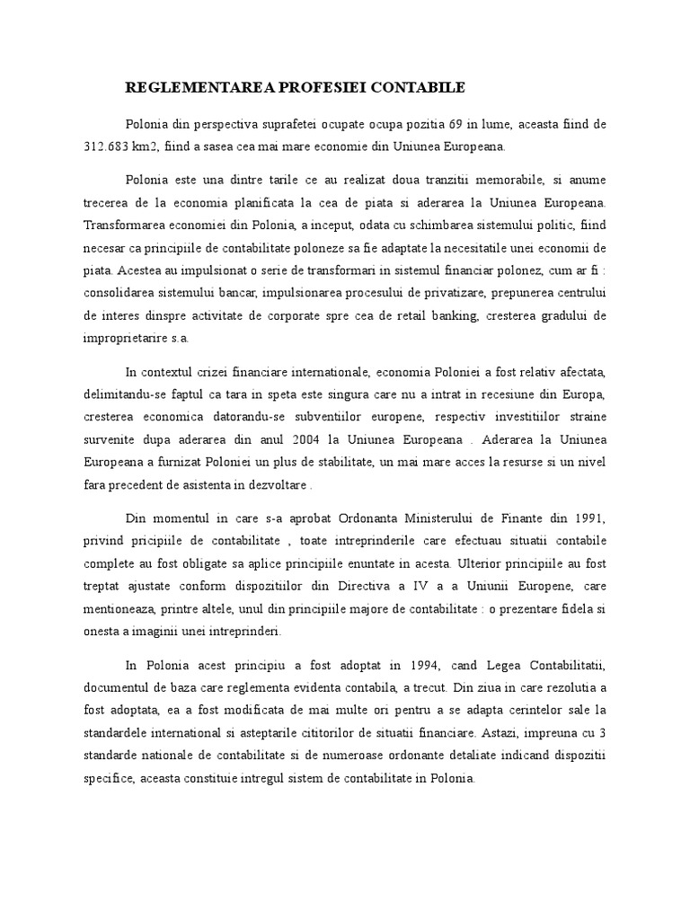 Reglementarea Profesiei Contabile | PDF