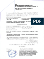 845 Clearance Certificate - Dusan Gvozdenovic