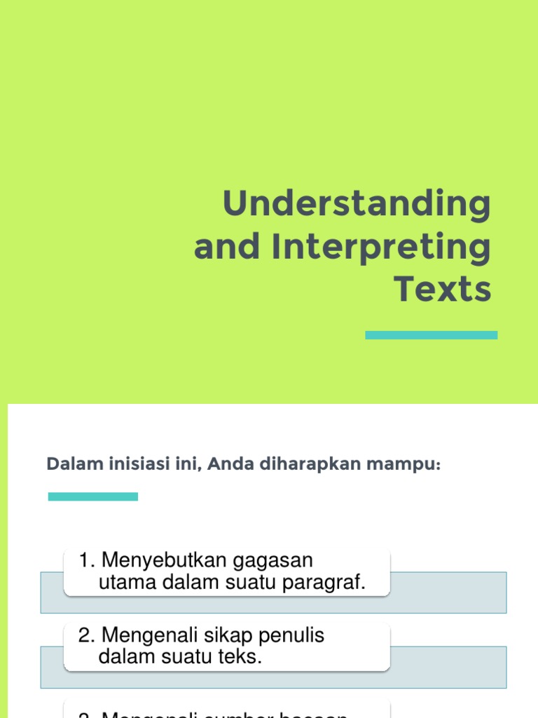Memahami dan Menginterpretasi Teks | PDF