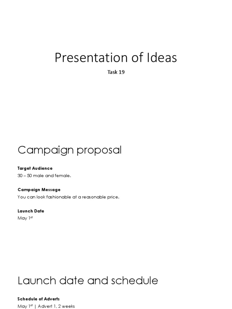 Presentation of Ideas | PDF