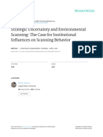 Strategic Uncertainty and Environmental Scanning: The Case For Institutional Influences On Scanning Behavior