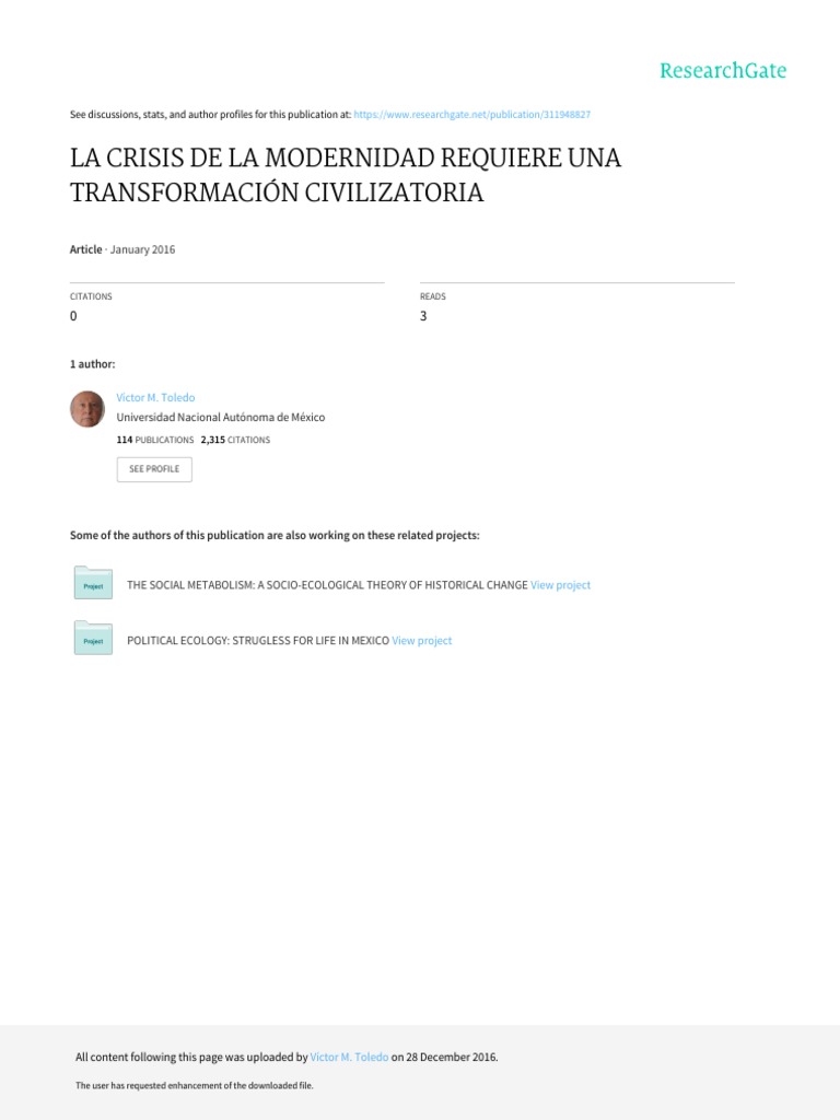 Crisis de La Modernidad | PDF | Democracia | Ideologías políticas