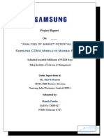 Project Report On: Analysis of Market Potential For Samsung CDMA Mobile in Mumbai Region