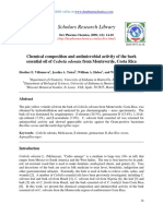 Chemical Composition and Antimicrobial Activity of The Bark Essential Oil of Cedrela Odorata From Monteverde Costa Rica
