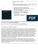 Communication Quarterly: To Cite This Article: Kenneth Burke (1985) Dramatism and Logology, Communication Quarterly