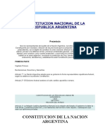 Constitucion Nacional de La Republica Argentina