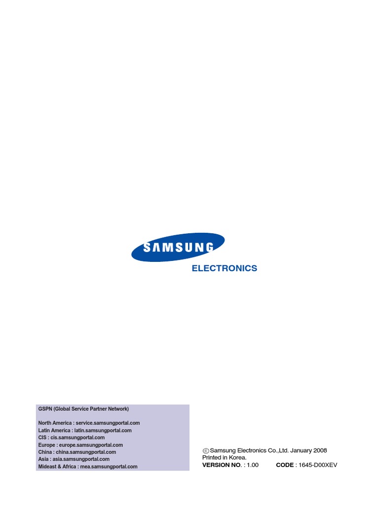 Samsung Electronics Global Service Links | PDF