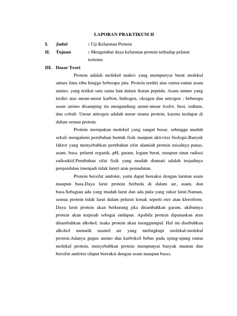 Uji Kelarutan Protein