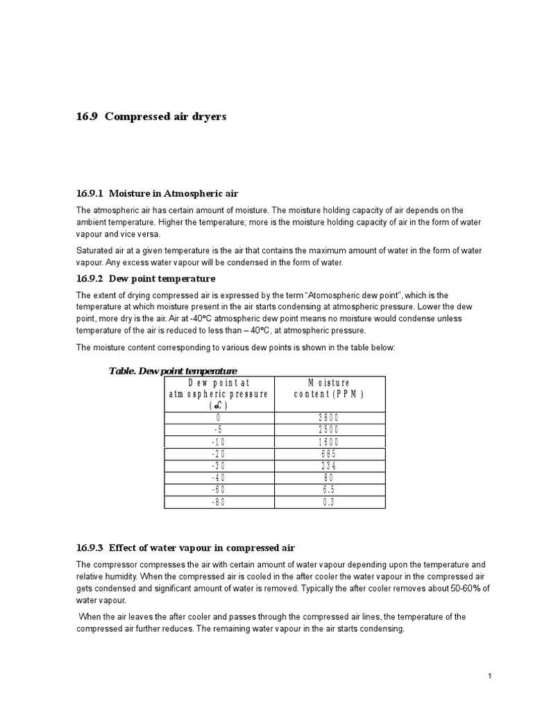 Compressed Air Dryers Explained | PDF | Water Vapor | Clothes Dryer