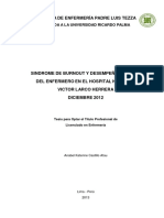 Sindrome de Burnout y Desempeño Laboral Del Enfermero en El Hospital Nacional Victor Larco Herrera