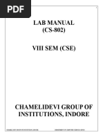 Lab Manual (CS-802) Viii Sem (Cse) : Web Engineering Laboratory