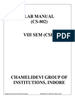 Lab Manual (CS-802) Viii Sem (Cse) : Web Engineering Laboratory