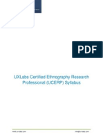 UXLabs Certified Ethnography Research Professional