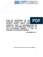 Plan de Monitoreo de Agua para Consumo Humano en Los Distritos de Juliaca