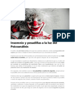 Insomnio y Pesadillas A La Luz Del Psicoanálisis