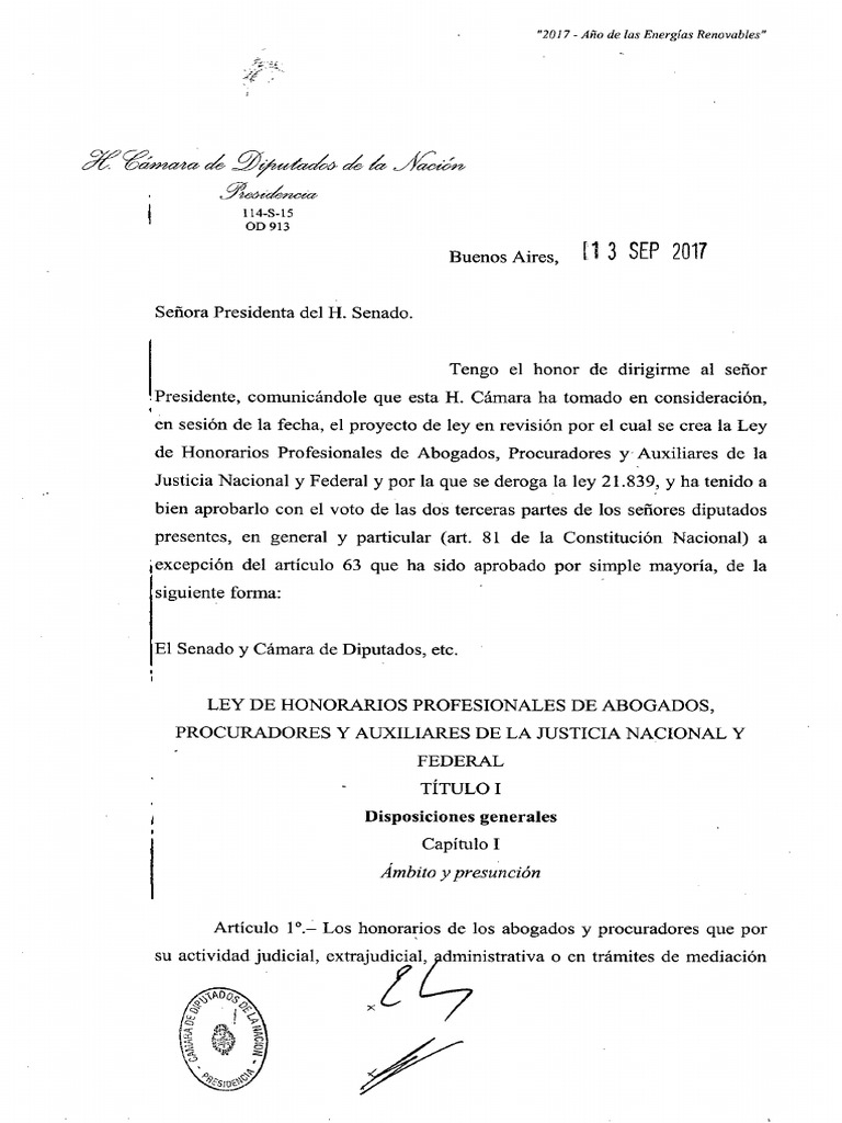 Ley de Honorarios 27423 | PDF | Pagos | Ley procesal