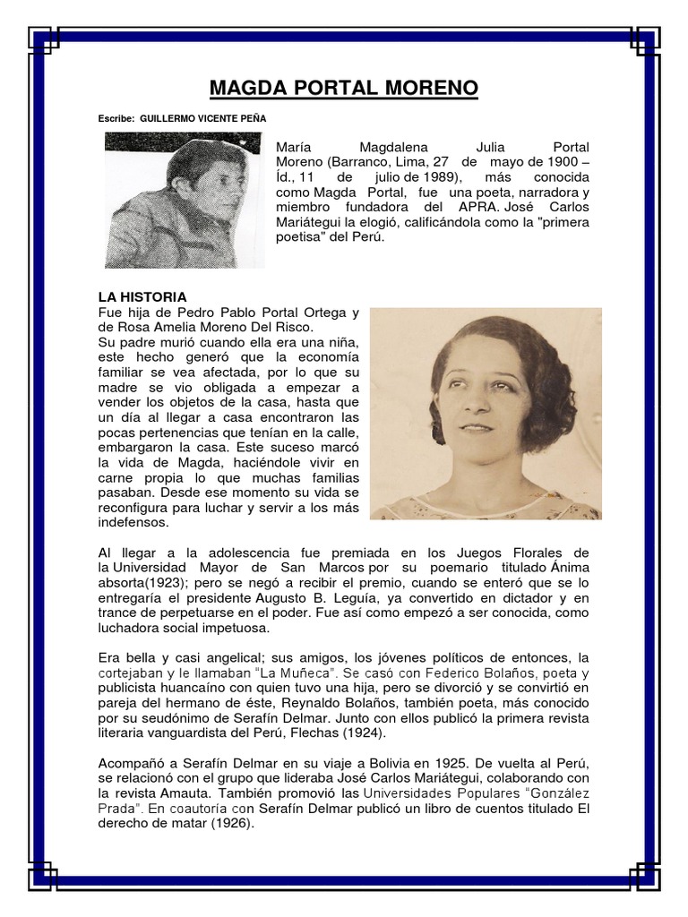 Magda Portal: Poeta y Luchadora Social | PDF