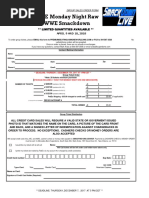 WWE Monday Night Raw & WWE Smackdown: Group Sales Order Form